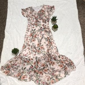 Spense Floral Wrap Maxi Dress: Size Medium